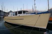 Passagemaker Lite Ataraxia cedar-strip planking going on